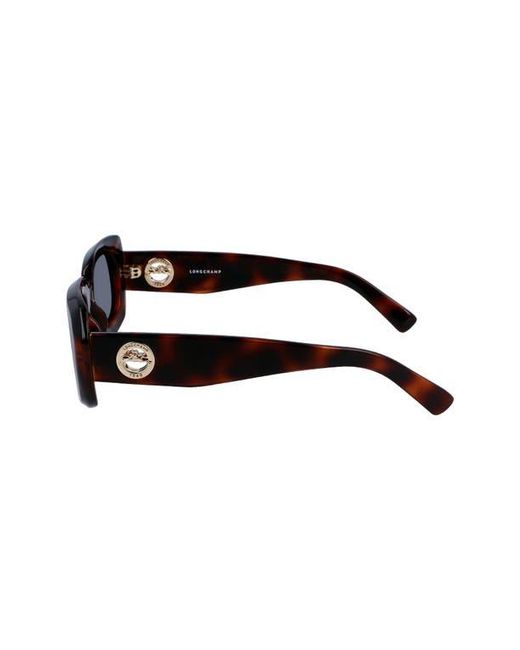 Longchamp Blue Medallion 52Mm Rectangular Sunglasses