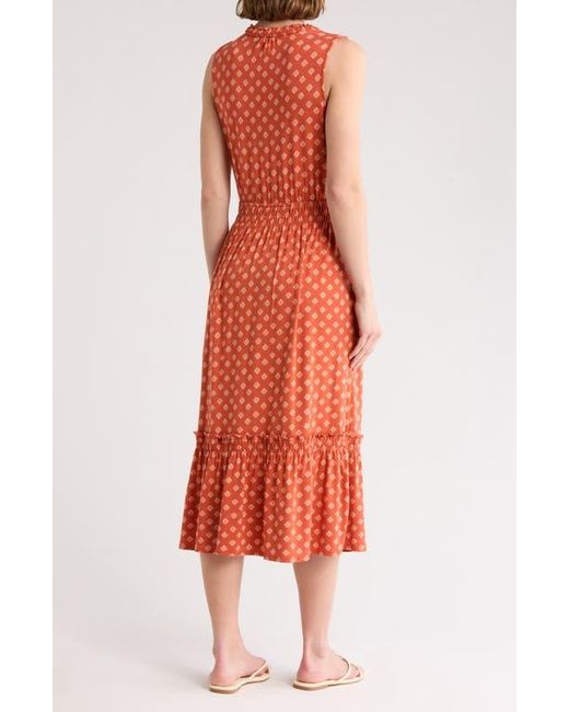 Melrose and Market Red Sleeveless Ruffle Hem Dress