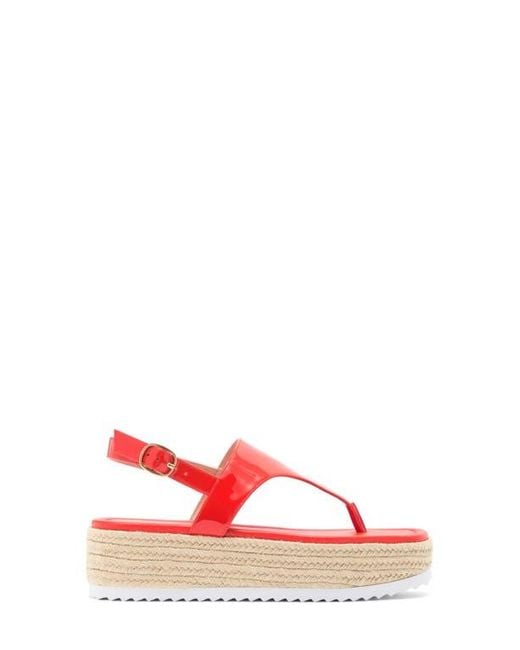Stuart Weitzman Red Mel Flatform Espadrille Sandal