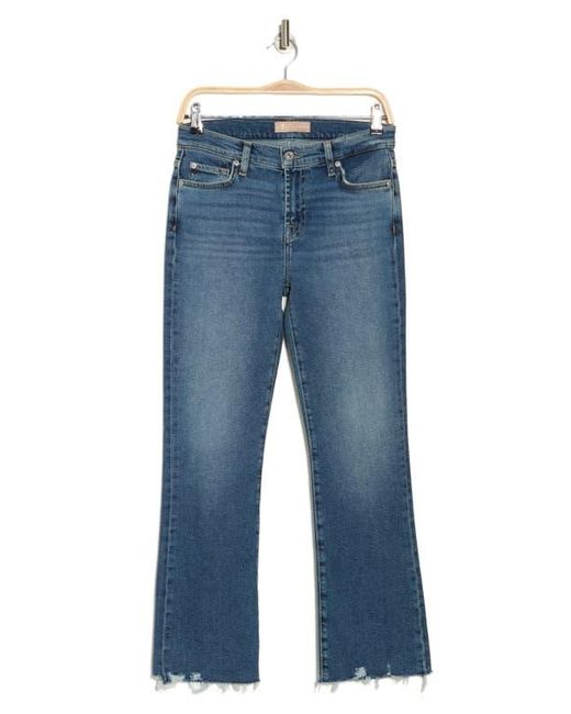 7 For All Mankind Blue Daisy Raw Ankle Bootcut Jeans