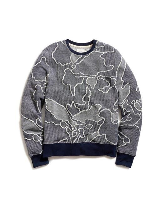 Billy Reid Gray Camellia Patchwork Sweatshirt for men