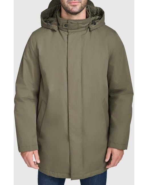 Cole Haan Hooded Raincoat in Green for Men Lyst