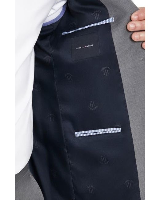 Tommy Hilfiger Gray Tommy Sharkskin Two Button Notch Lapel Wool Blend Suit Separates Jacket for men