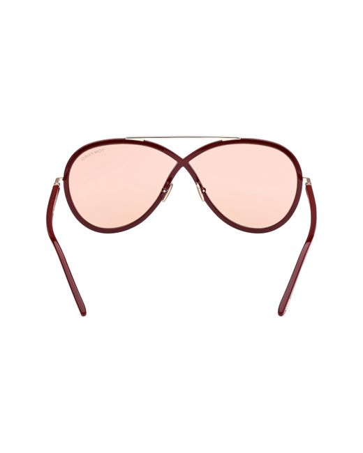 Tom Ford Pink Rickie 65mm Oversize Round Sunglasses for men