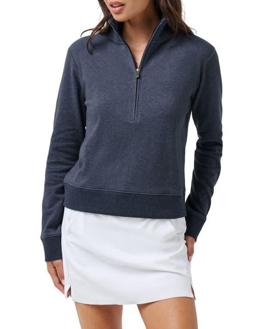 Travis Mathew Blue Cloud Half Zip Pullover