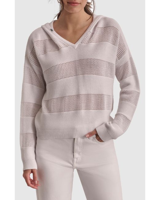 DKNY Multicolor Stripe Hooded Sweater