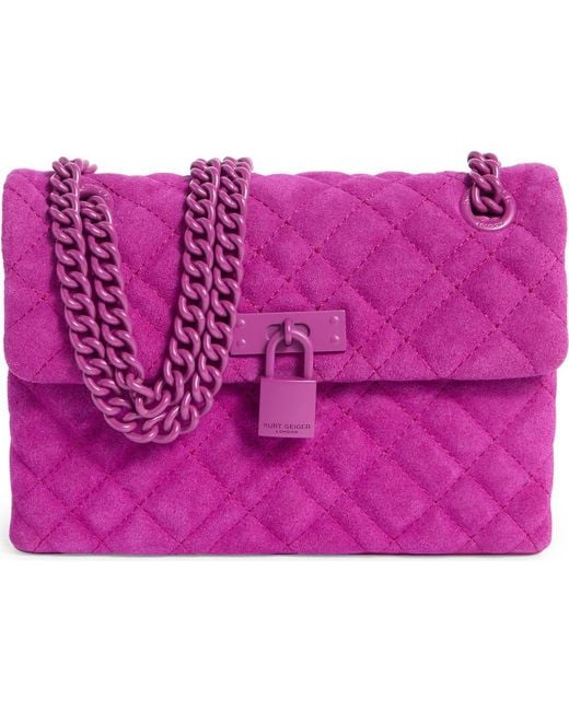 Kurt Geiger Purple Mini Brixton Lock Crossbody Bag