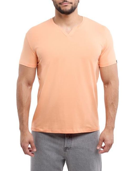 Xray Jeans Blue Split Neck Cotton T-Shirt for men