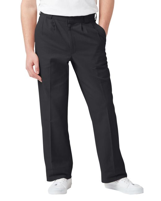 Dickies Black Chatom Pleated Twill Pants for men