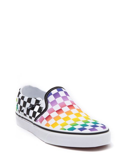 Vans Asher Rainbow Check Slip-on Sneaker At Nordstrom Rack | Lyst