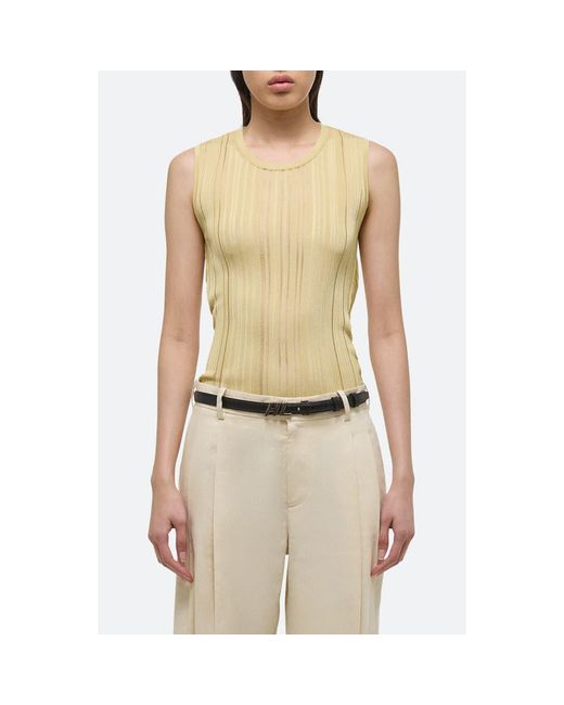 Helmut Lang Natural Open Back Semisheer Sleeveless Sweater