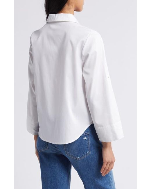 Wit & Wisdom White Roll Tab Button-Up Shirt
