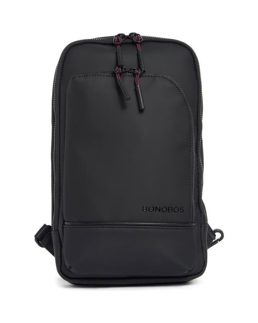 Bonobos Black Rubberized Sling Backpack for men