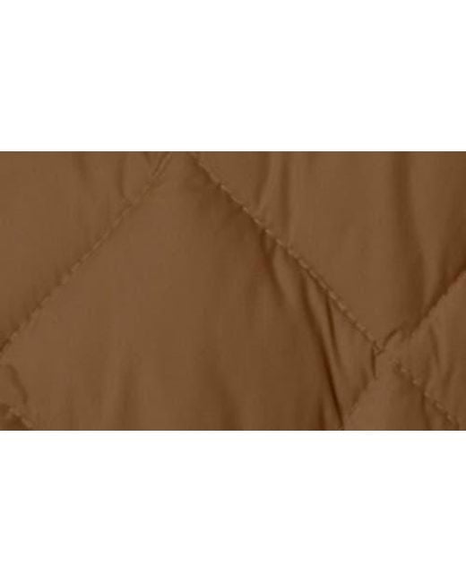 Bernardo Brown Diamond-Quilted Drawcord Waist Puffer Coat