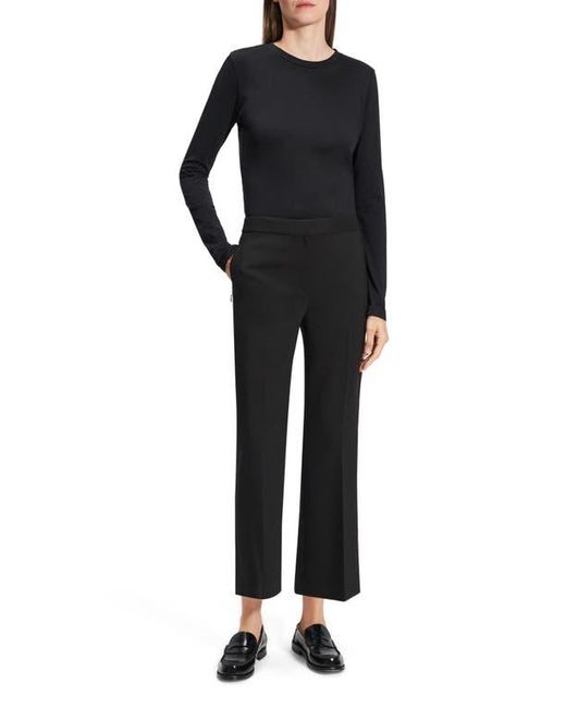 Theory Black Solid Wool Dress Pants