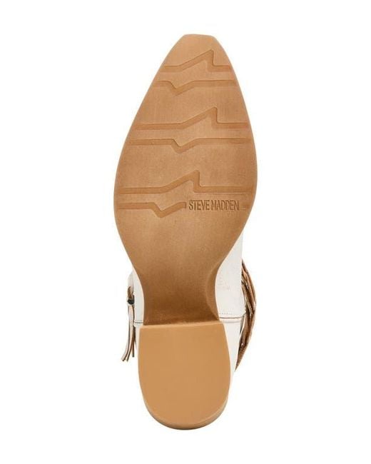 Steve Madden White Ames Western Boot