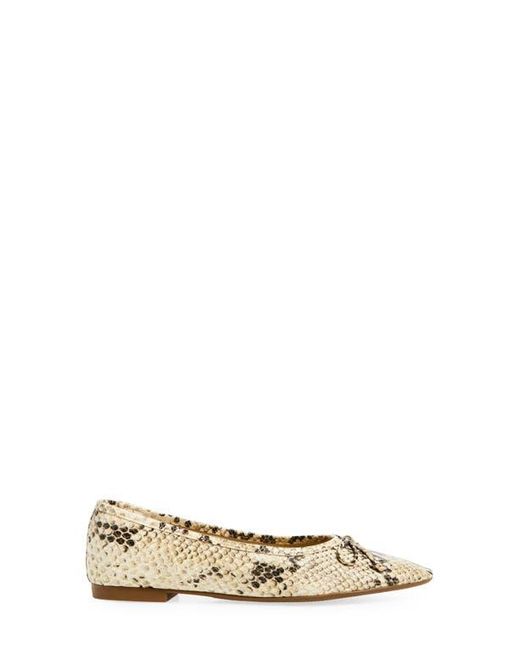 SCHUTZ SHOES Natural Arissa Snakeskin Embossed Ballet Flat