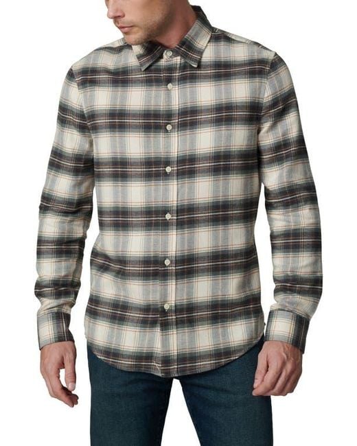 Joe's Jeans Gray Oliver Plaid Flannel Button-Up Shirt for men
