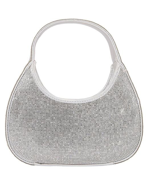BERNESS Gray Rhinestone Circle Bag