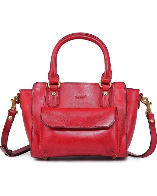 Old Trend Red Leather Mini Satchel Crossbody Bag