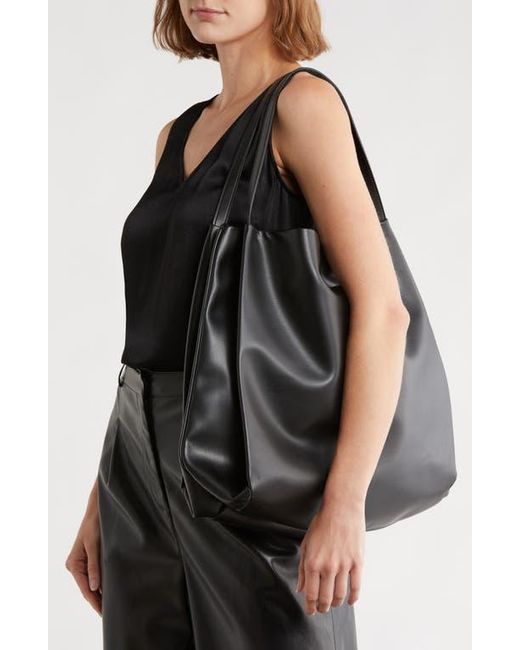 BCBGMAXAZRIA Black Large Draped Tote