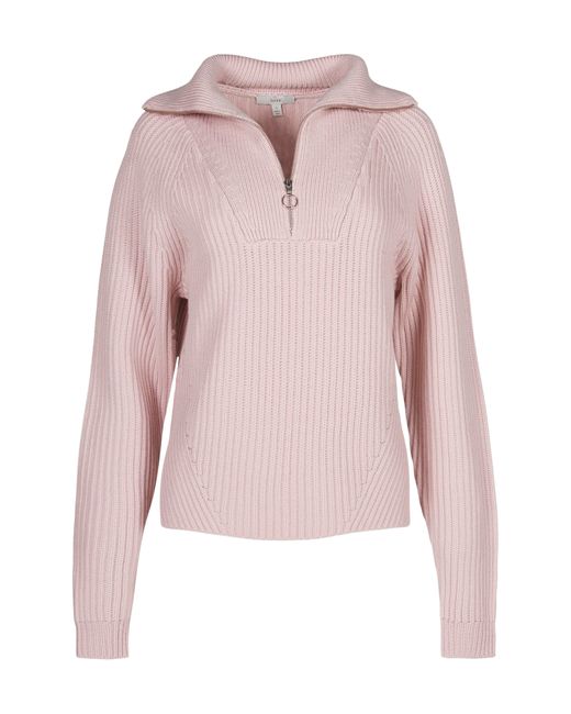 Joie Pink Hinnes Front Zip Wool Pullover In Pale Mauve At Nordstrom Rack