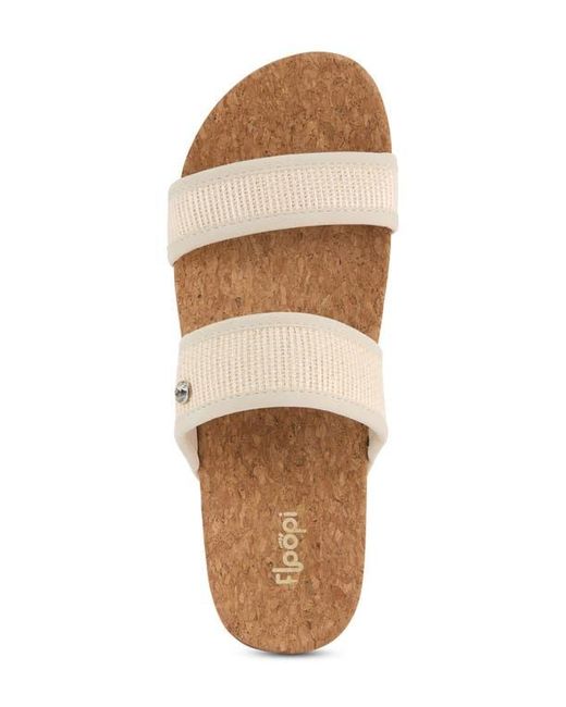 FLOOPI Natural Knit Platform Slide Sandal