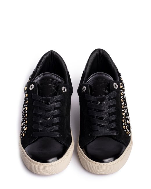 Zadig & Voltaire Black Zv1747 Vintage Stud Sneaker
