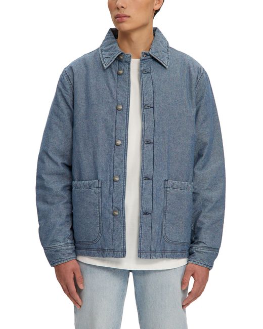 Noize Blue Archie Denim Puffer Shirt Jacket for men