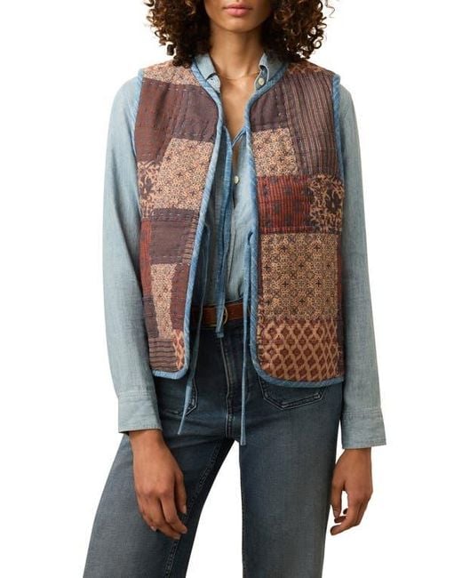 Faherty Brand Black Quilted Patchwork Vest