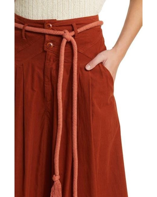 The Great Red The Field Cotton Corduroy Midi Skirt