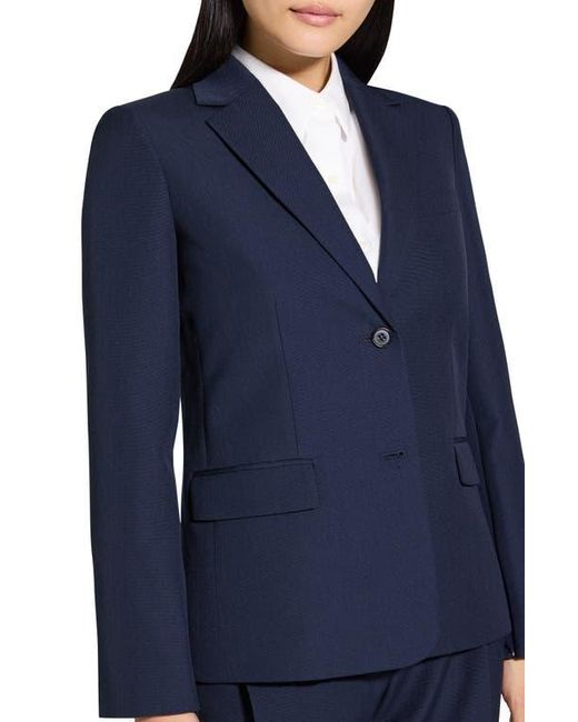 Theory Blue Zip Sleeve Wool Blend Jacket