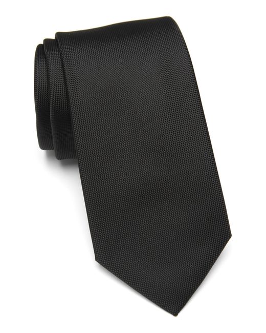 Calvin Klein Black Silver Spun Solid Tie for men