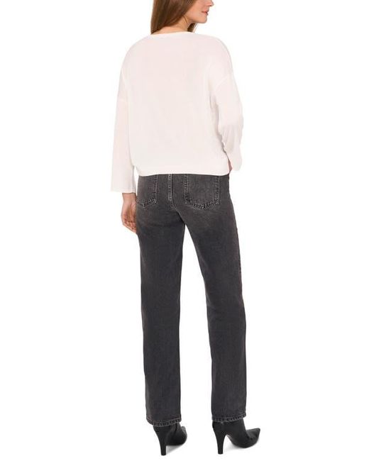 Halogen® White Fine Gauge Crewneck Sweater