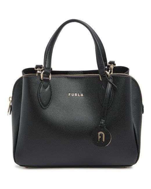 Furla Black Minerva Leather Satchel