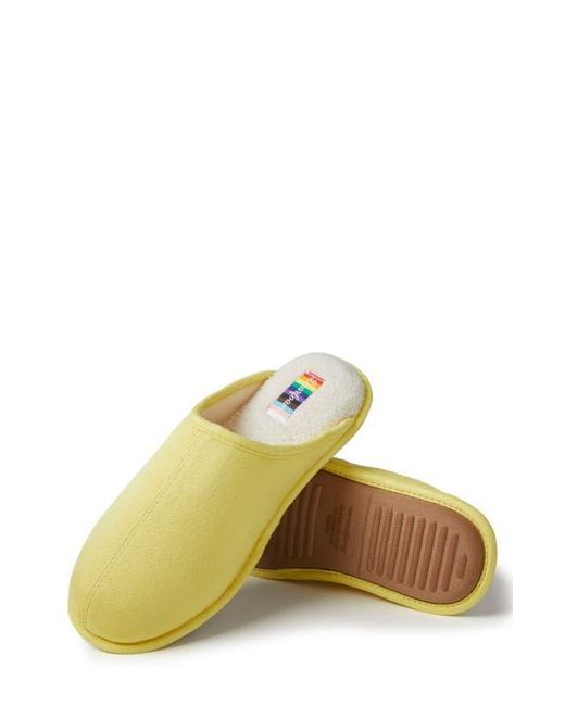 Dearfoams Yellow Riley Pride Scuff Slipper for men