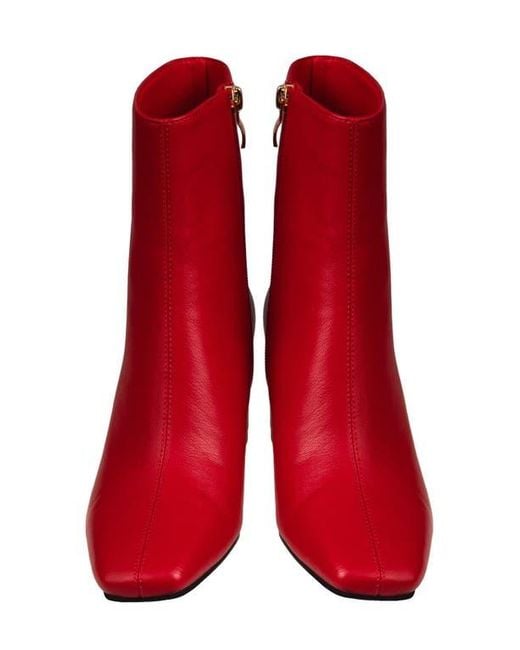Ninety Union Red Mona Square Toe Wedge Boot