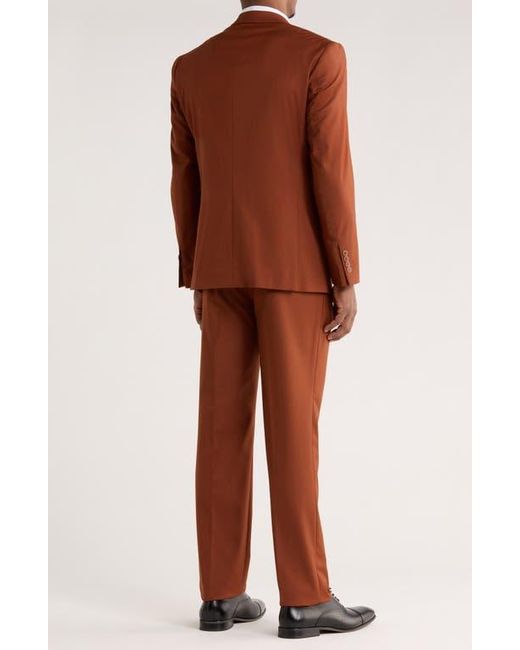 ZEGARIE Brown Solid 3-Piece Suit for men