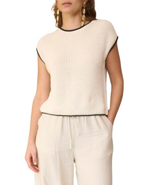 Blu Pepper Natural Cap Sleeve Button Back Sweater