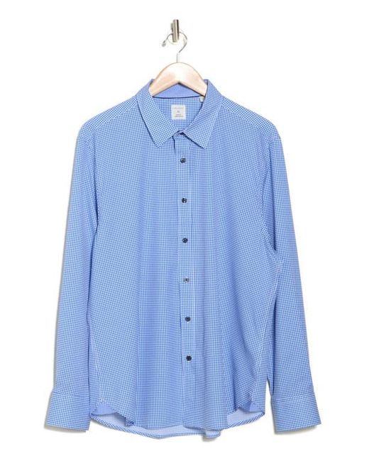 Con.struct Blue Gingham Long Sleeve Button Front Shirt for men
