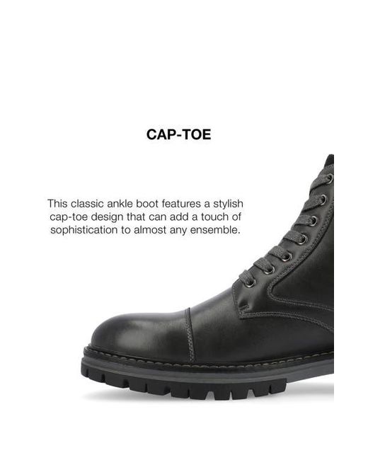 Vance Co. Black Fegan Cap Toe Boot for men