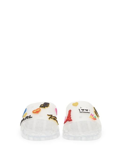 Karl Lagerfeld Multicolor Thea Jelly Slide Sandal In Clear At Nordstrom Rack