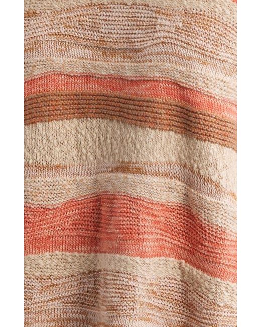 Faherty Brand Multicolor Miramar Stripe Linen & Cotton Crewneck Sweater