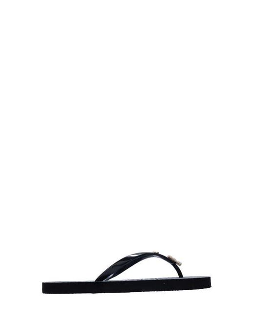 Bebe White Charm Flip Flop