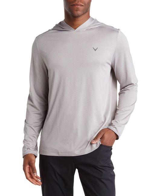 Callaway Golf® Gray Callaway Golf Long Sleeve Sun Shade Hooded Pullover for men