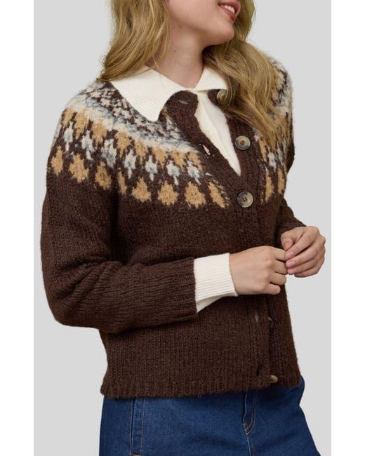 Blu Pepper Brown Pattern Cardigan