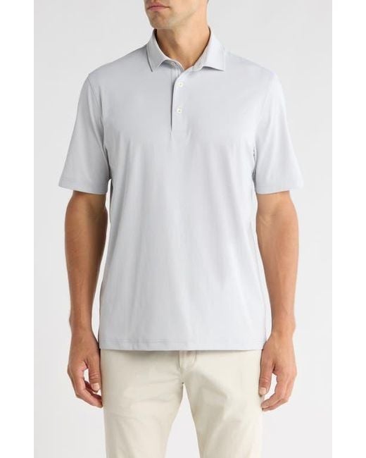 Greg Norman White Tournament Textured Solid Knit Polo for men