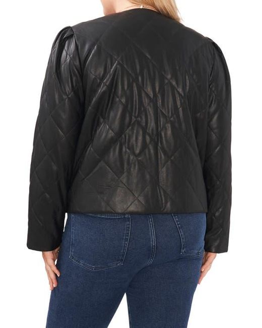 Vince Camuto Puff Shoulder Quilted Faux Leather Jacket in Black Lyst
