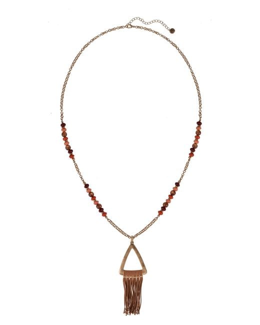 The Sak Multicolor Beaded Tassel Pendant Necklace In Coral At Nordstrom Rack