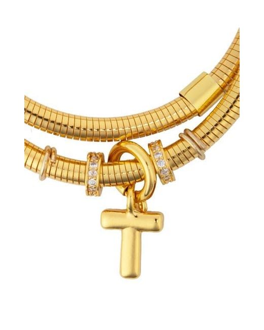 Saachi Metallic Bubble Charm Initial Bracelet